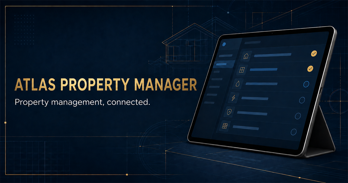 Atlas Property Manager operations interface on a tablet