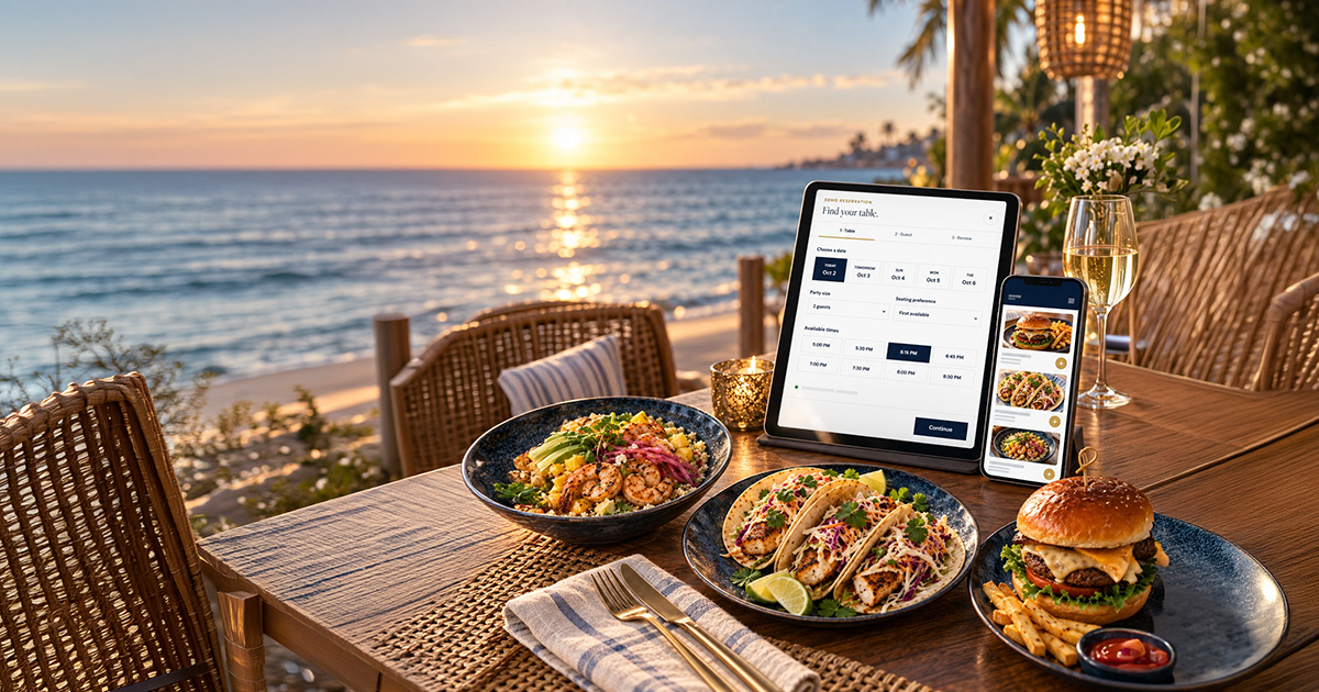 Atlas restaurant system combining direct online ordering and table reservations