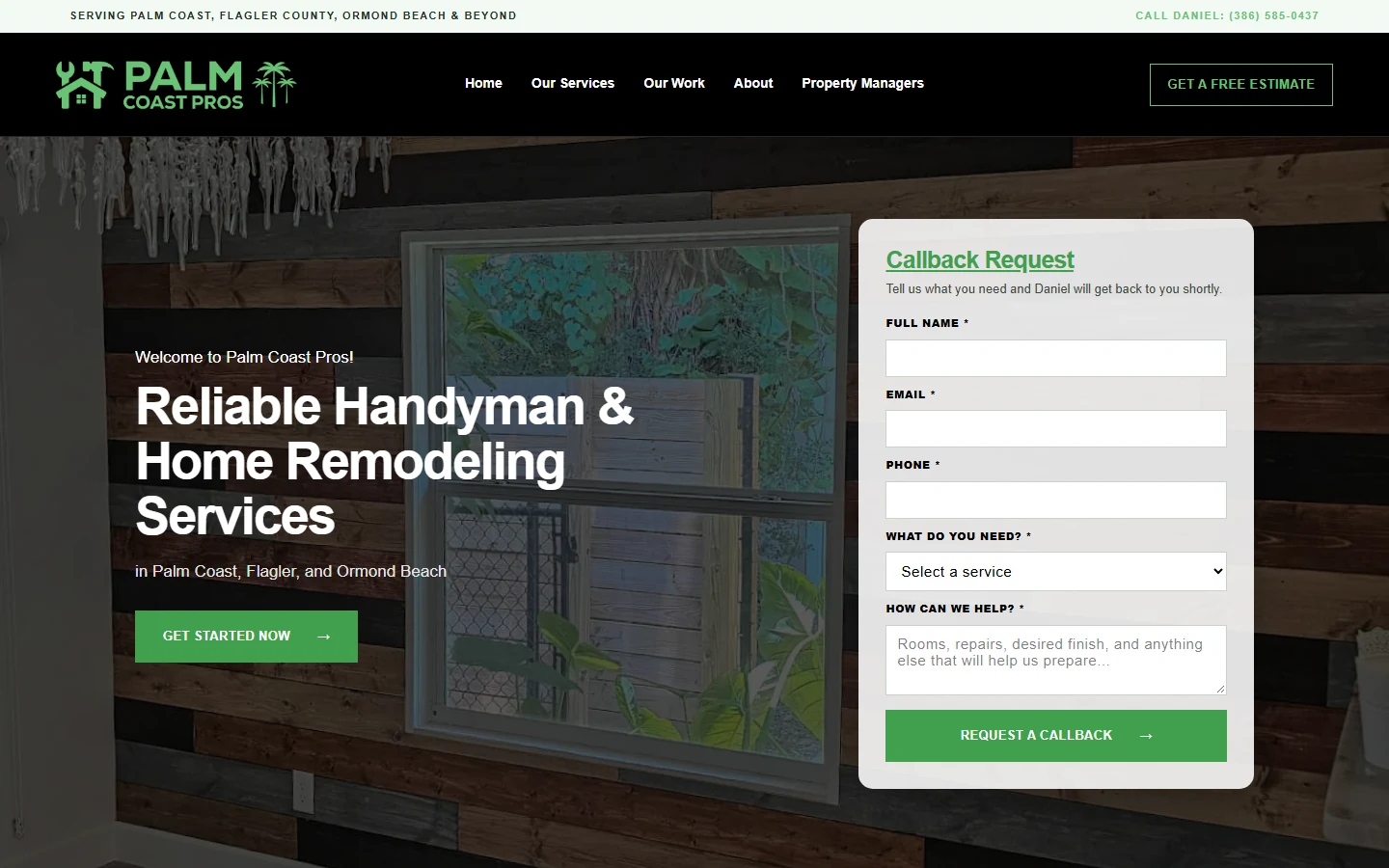 Palm Coast Pros homepage